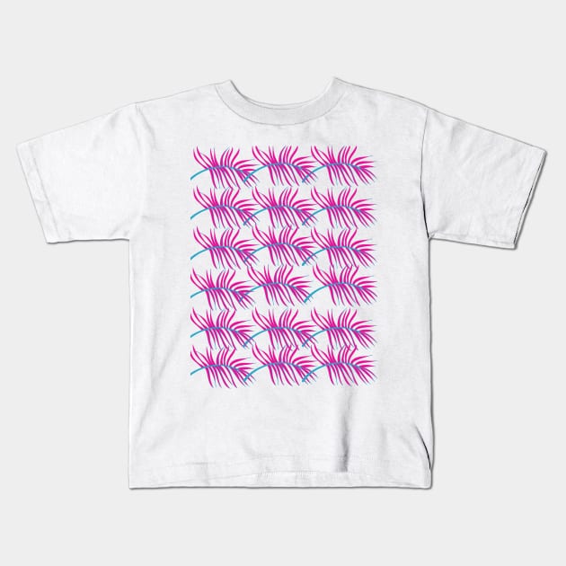 Purple and Blue leaves Kids T-Shirt by zippingcurse